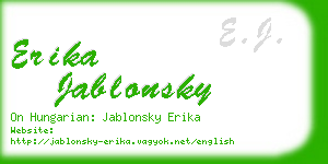 erika jablonsky business card